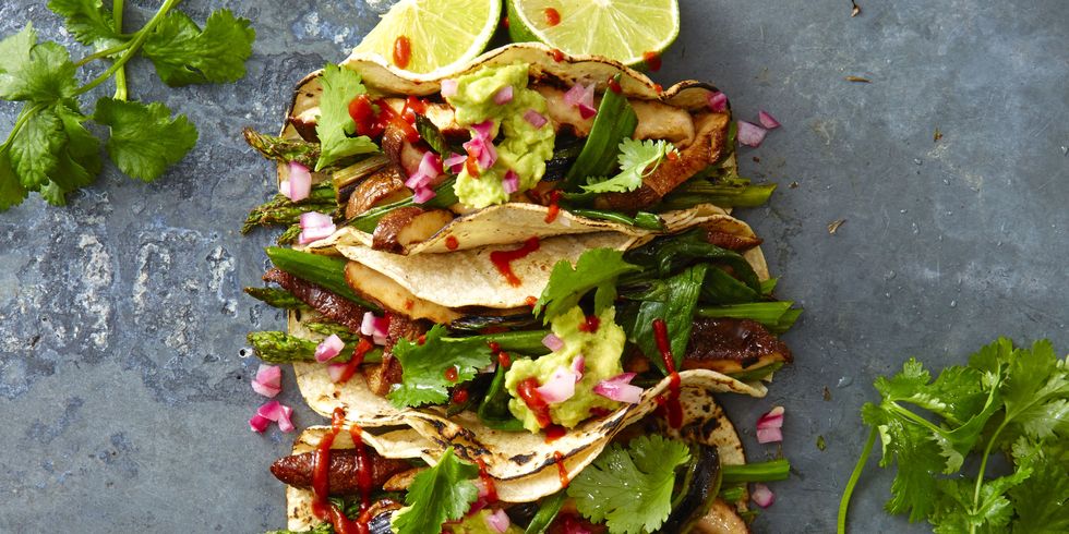 Vegan Tacos With Grilled Asparagus and Shiitake Mushrooms - Recipe